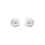 Halo Orbit Studs Round Lab Grown Diamond Concentric Pave Halo