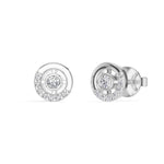 Halo Orbit Studs Round Lab Grown Diamond Concentric Pave Halo
