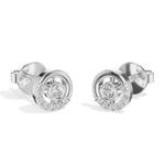 Halo Orbit Studs Round Lab Grown Diamond Concentric Pave Halo
