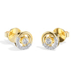 Halo Orbit Studs Round Lab Grown Diamond Concentric Pave Halo