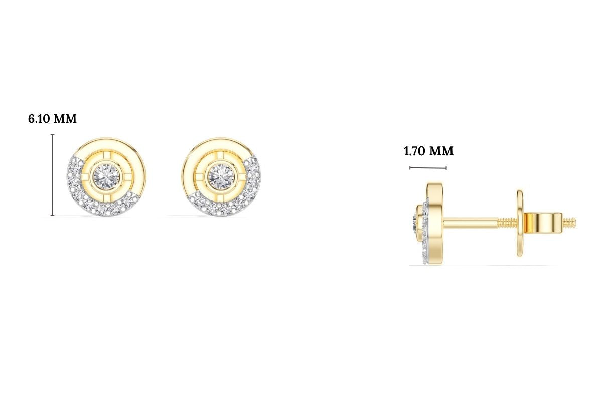 Halo Orbit Studs Round Lab Grown Diamond Concentric Pave Halo