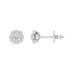 Bloom Studs Round Lab Grown Diamond Eight Petal Pave Edge Flower