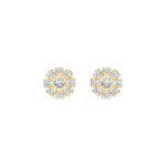 Bloom Studs Round Lab Grown Diamond Eight Petal Pave Edge Flower