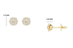 Bloom Studs Round Lab Grown Diamond Eight Petal Pave Edge Flower