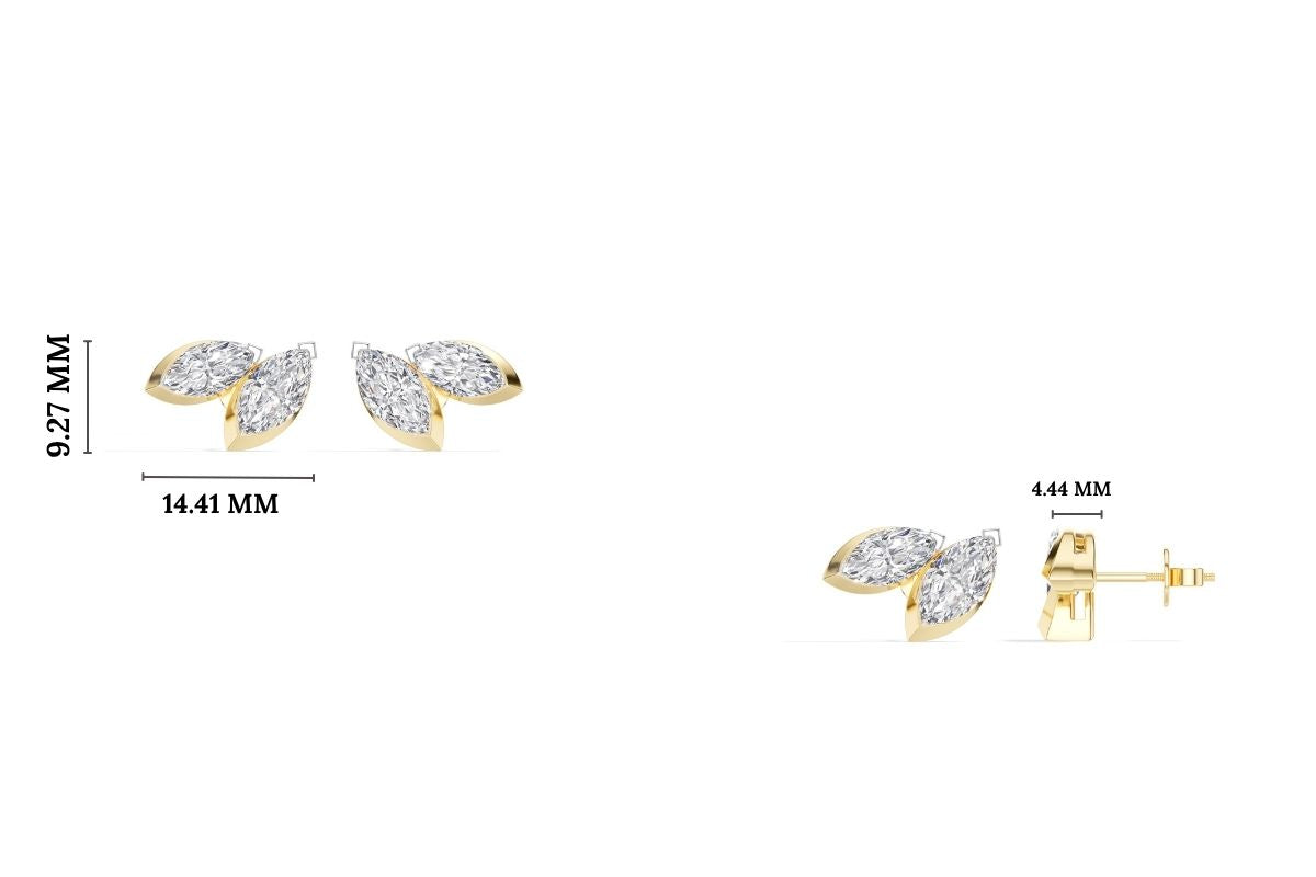 Marquise Lab Grown Diamond Cluster Stud Liora Earrings