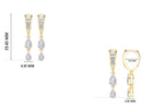 Baguette Hoop Graduated Pear Drop Lab Grown Diamond Vaelen Earrings 