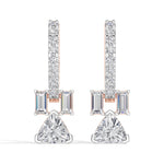 Trillion Drop Baguette & Pave Hoop Lab Grown Diamond Farel Earrings