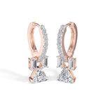Trillion Drop Baguette & Pave Hoop Lab Grown Diamond Farel Earrings