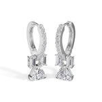 Trillion Drop Baguette & Pave Hoop Lab Grown Diamond Farel Earrings