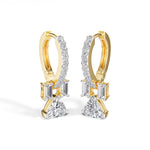 Trillion Drop Baguette & Pave Hoop Lab Grown Diamond Farel Earrings