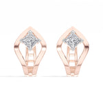 Princess-Cut Lab Grown Diamond Sculptural Clip Rivael Earrings 