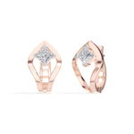 Princess-Cut Lab Grown Diamond Sculptural Clip Rivael Earrings 