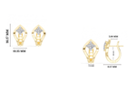 Princess-Cut Lab Grown Diamond Sculptural Clip Rivael Earrings 