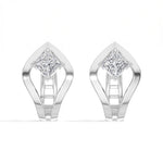 Princess-Cut Lab Grown Diamond Sculptural Clip Rivael Earrings 