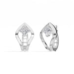 Princess-Cut Lab Grown Diamond Sculptural Clip Rivael Earrings 