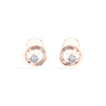 Spiral Studs Round Lab Grown Diamond Open Spiral Solitaire Centre