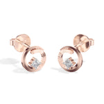 Spiral Studs Round Lab Grown Diamond Open Spiral Solitaire Centre