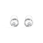 Spiral Studs Round Lab Grown Diamond Open Spiral Solitaire Centre