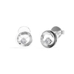 Spiral Studs Round Lab Grown Diamond Open Spiral Solitaire Centre