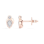 Lantern Studs Pear Lab Grown Diamond Two Tier Bezel Frame Drop
