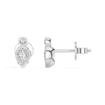 Lantern Studs Pear Lab Grown Diamond Two Tier Bezel Frame Drop