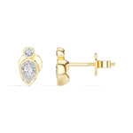 Lantern Studs Pear Lab Grown Diamond Two Tier Bezel Frame Drop