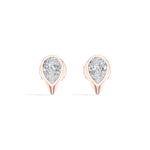 Pinnacle Studs Pear Lab Grown Diamond Tapered Wedge Profile Solitaire
