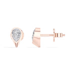 Pinnacle Studs Pear Lab Grown Diamond Tapered Wedge Profile Solitaire