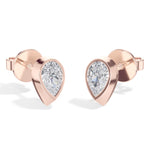 Pinnacle Studs Pear Lab Grown Diamond Tapered Wedge Profile Solitaire