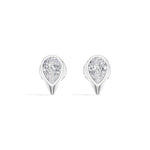 Pinnacle Studs Pear Lab Grown Diamond Tapered Wedge Profile Solitaire