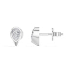 Pinnacle Studs Pear Lab Grown Diamond Tapered Wedge Profile Solitaire