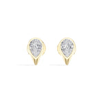 Pinnacle Studs Pear Lab Grown Diamond Tapered Wedge Profile Solitaire