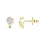 Pinnacle Studs Pear Lab Grown Diamond Tapered Wedge Profile Solitaire
