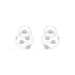 Cipher Studs Round Lab Grown Diamond Geometric Disc Curved Bar