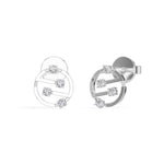 Cipher Studs Round Lab Grown Diamond Geometric Disc Curved Bar