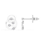 Cipher Studs Round Lab Grown Diamond Geometric Disc Curved Bar