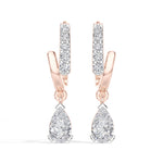 Pear Drop Pave Hoop Lab Grown Diamond Velora Earrings
