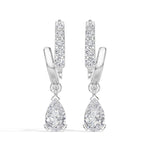 Pear Drop Pave Hoop Lab Grown Diamond Velora Earrings