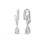 Pear Drop Pave Hoop Lab Grown Diamond Velora Earrings
