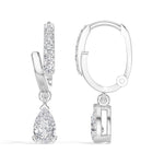 Pear Drop Pave Hoop Lab Grown Diamond Velora Earrings