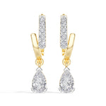 Pear Drop Pave Hoop Lab Grown Diamond Velora Earrings