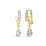 Pear Drop Pave Hoop Lab Grown Diamond Velora Earrings