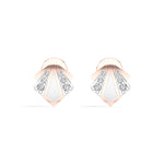 Deco Studs Round Lab Grown Diamond Art Deco Fan Radiating Fin