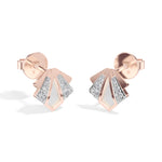 Deco Studs Round Lab Grown Diamond Art Deco Fan Radiating Fin