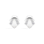 Deco Studs Round Lab Grown Diamond Art Deco Fan Radiating Fin