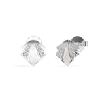 Deco Studs Round Lab Grown Diamond Art Deco Fan Radiating Fin