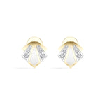 Deco Studs Round Lab Grown Diamond Art Deco Fan Radiating Fin