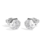 Cosmos Studs Round Lab Grown Diamond Full Pave Domed Octagon