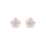 Solar Studs Round Lab Grown Diamond Sunburst Double Halo