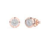 Solar Studs Round Lab Grown Diamond Sunburst Double Halo